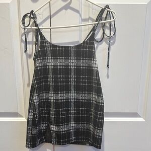 Fashion Nova Black and White Plaid Tank Top